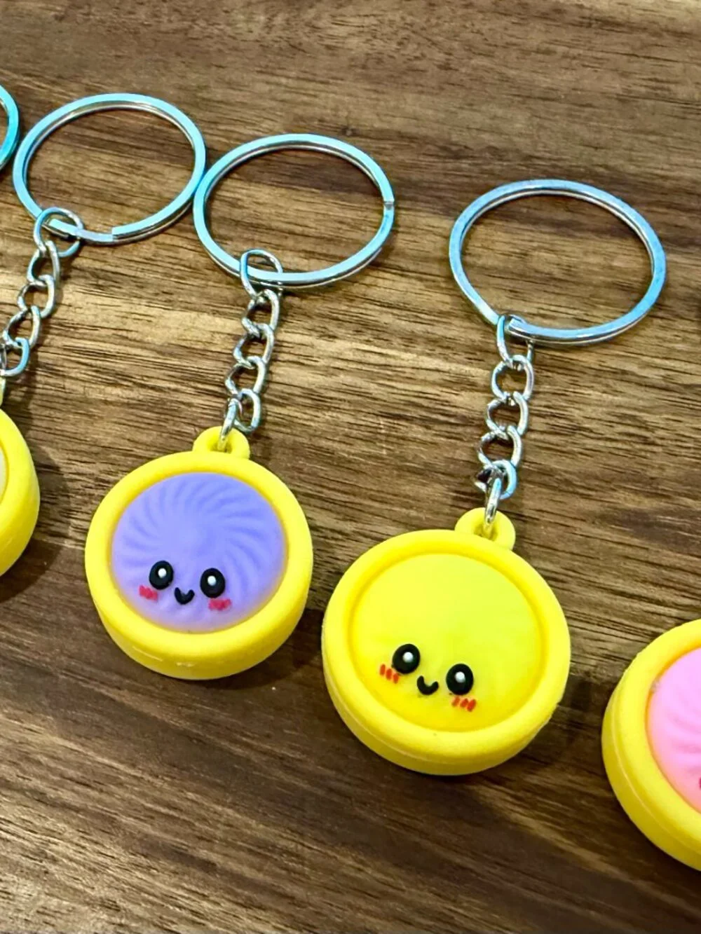 Bundle of 5 Squishy Smiley Face Keychains – Fidget Sensory Charms